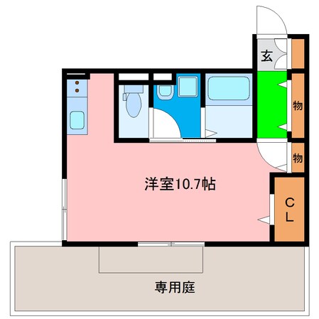 蛭子前 徒歩3分 1階の物件間取画像